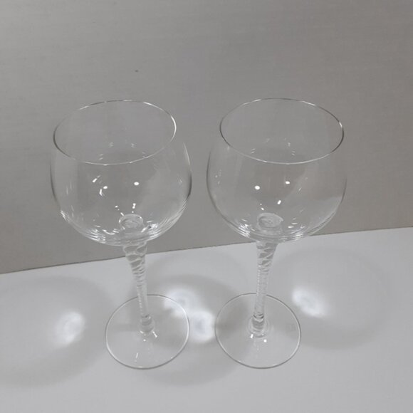 2 Thomas Crystal Holiday White Wine Glasses Fancy Tall Goblets - Picture 4 of 8